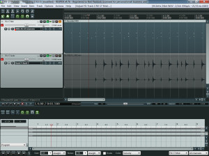 Midi and Audio files created in Reaper. Note they are out of alignment with the grid. 